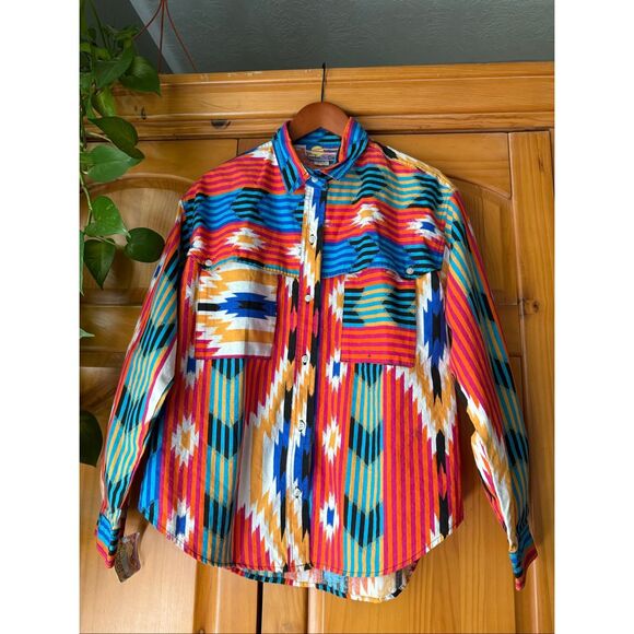 Vintage Cricket by the Creek Southwest Aztec Shirt – 100% Cotton – L – NWT - Picture 2 of 9